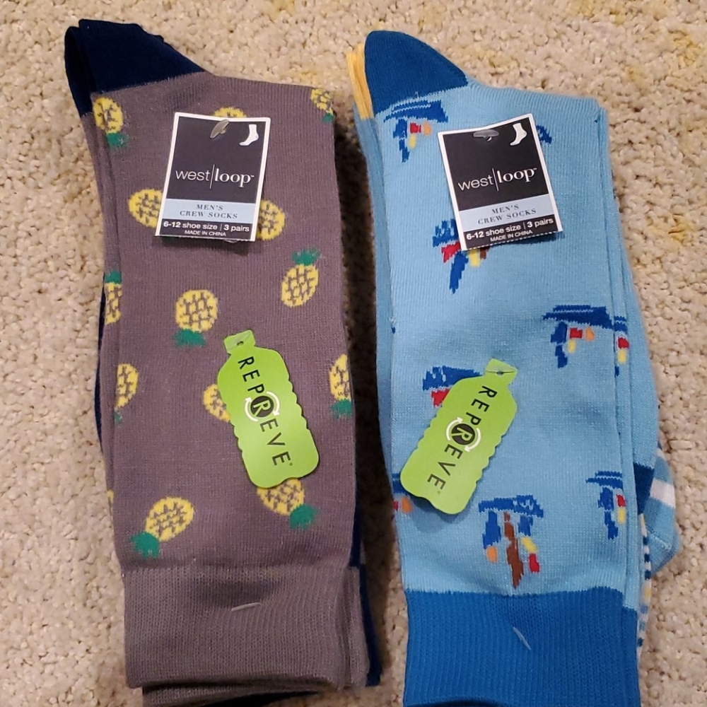 Mens Crew Socks- 6-12 shoe size